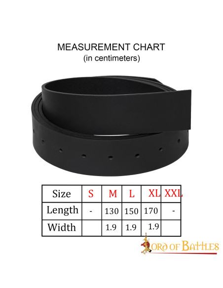 Cinto medieval de couro liso sem...