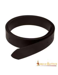 Cinto medieval de couro liso sem fivela, marrom