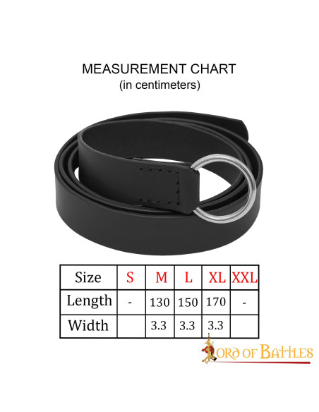 Cinto de couro medieval com fivela...