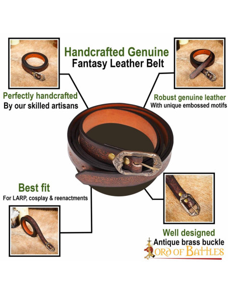 Cinto medieval feito à mão com...