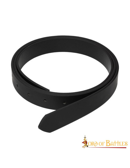 Cinto medieval de couro preto sem...