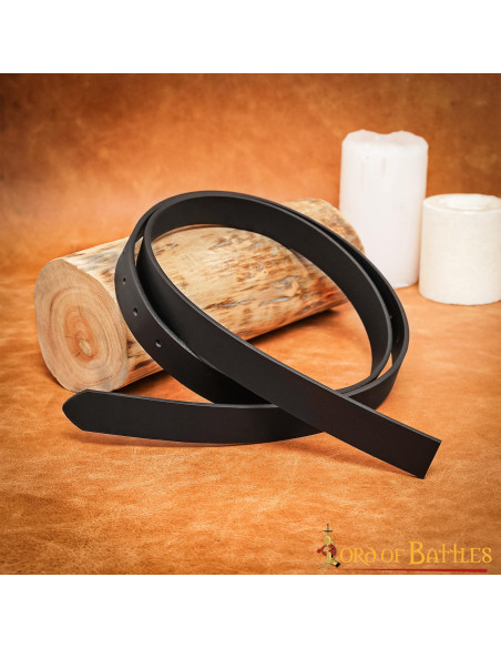 Cinto medieval de couro preto sem...