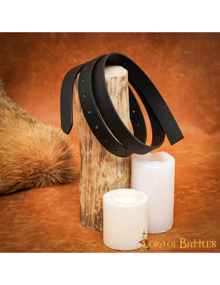 Cinto medieval de couro preto sem...