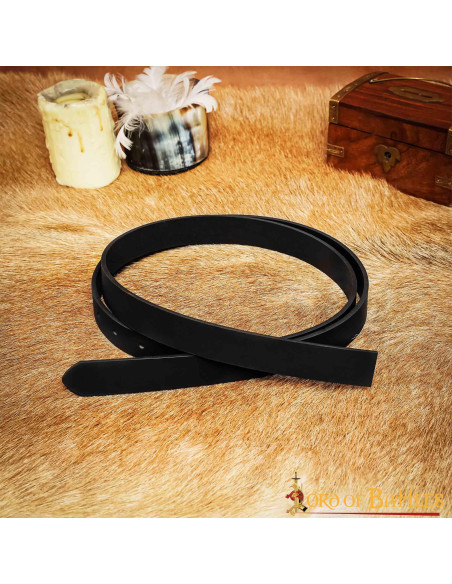 Cinto medieval de couro preto sem...