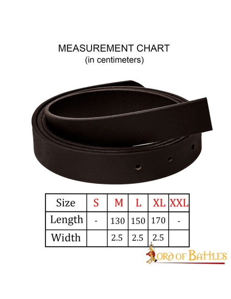 Cinto medieval de couro marrom sem...