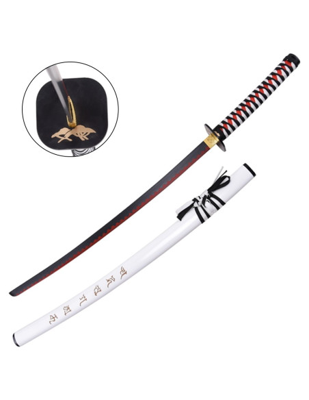 Katana decorativa com bainha branca