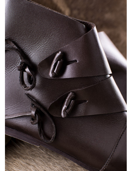 Botins medievais Jorvik, marrom escuro