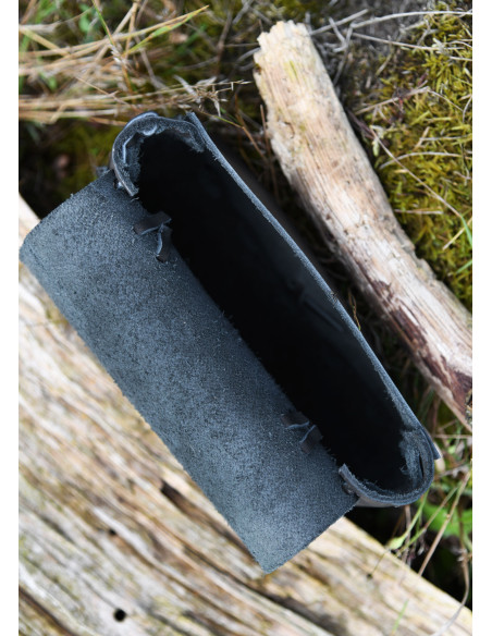 Bolsa de cinto medieval, couro preto...