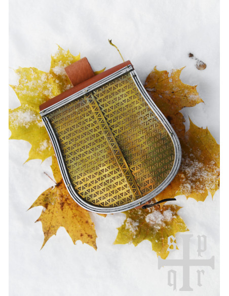 Bolsa medieval em pele castanha com...