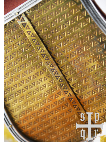 Bolsa medieval em pele castanha com...