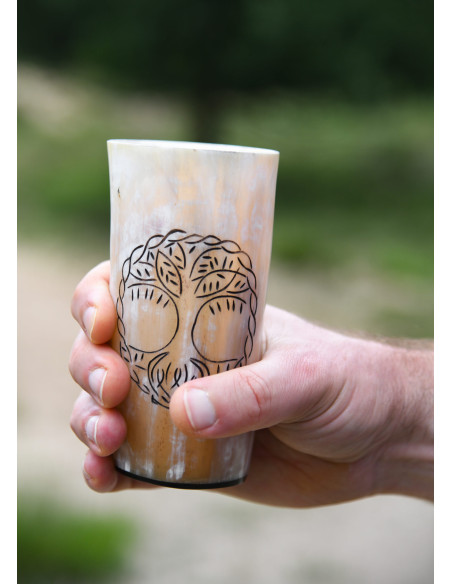 Caneca de chifre Viking Yggdrasil...