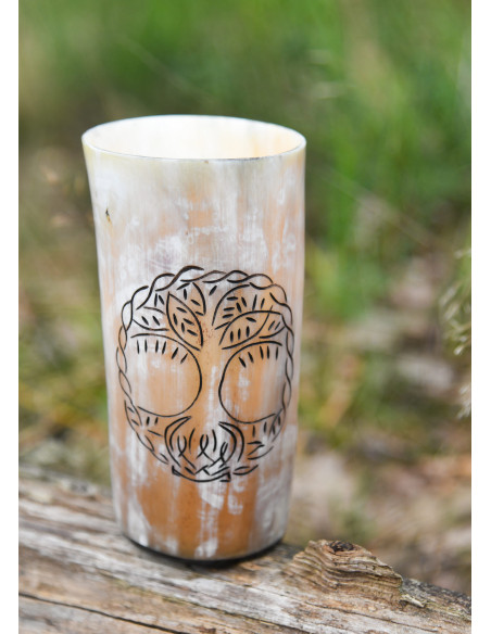Caneca de chifre Viking Yggdrasil...