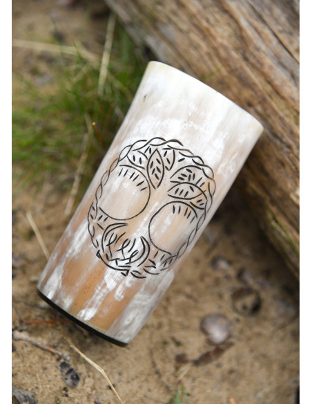 Caneca de chifre Viking Yggdrasil...