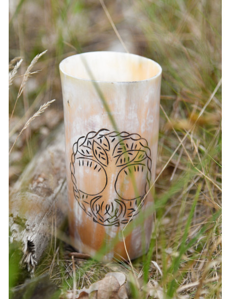 Caneca de chifre Viking Yggdrasil...