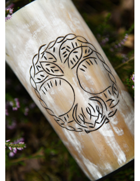 Caneca de chifre Viking Yggdrasil...