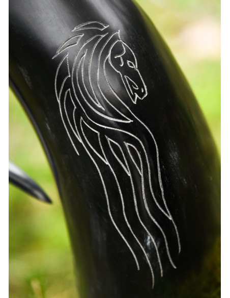 Caneca de cerveja Viking cavalos em...