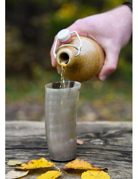 Vidro Viking sem gravuras em chifre...