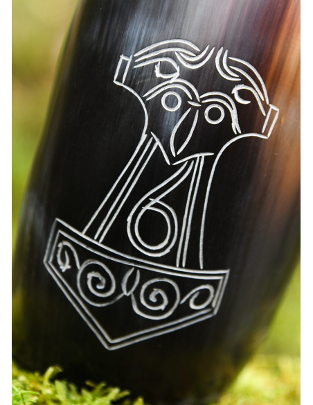 Copo Mjölnir de Viking Thor em chifre...