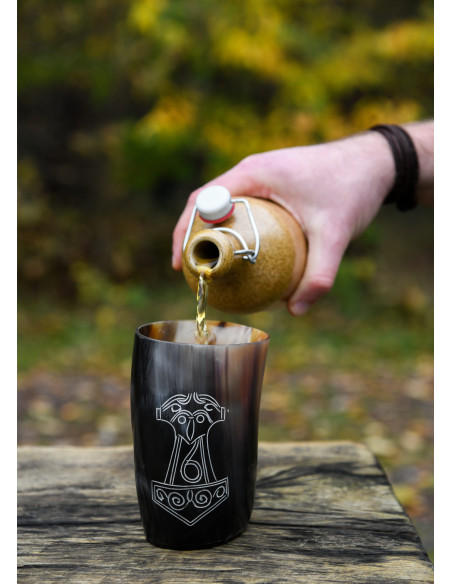 Copo Mjölnir de Viking Thor em chifre...