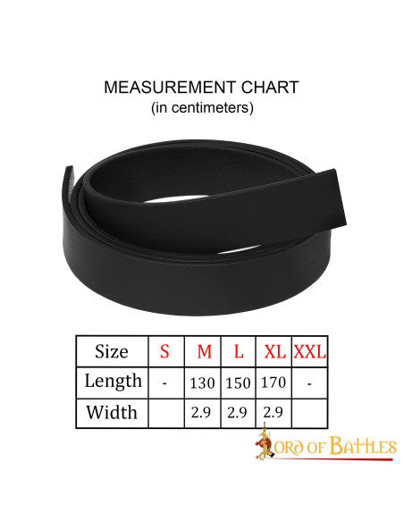 Cinto medieval de couro preto sem...