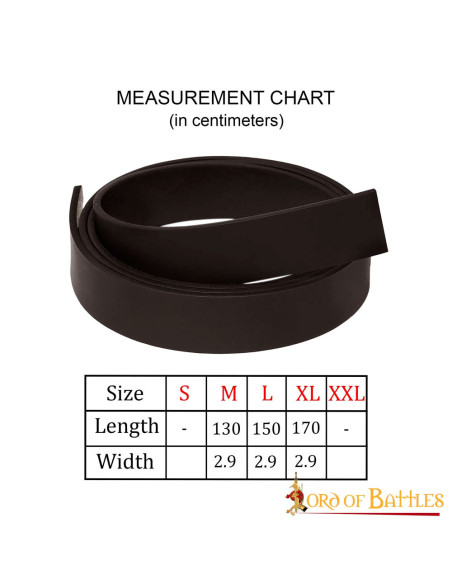 Cinto medieval de couro marrom sem...
