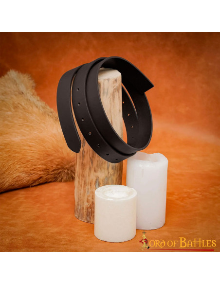 Cinto medieval de couro marrom sem...