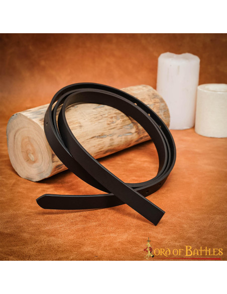 Cinto medieval de couro preto sem...