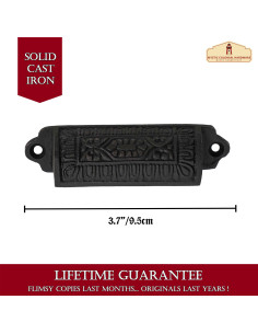 Conjunto de 4 puxadores de gaveta medievais (9,3x2,2 cm.) 2