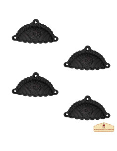 Conjunto de 4 puxadores de gaveta medievais (9,6x5,4 cm.)
