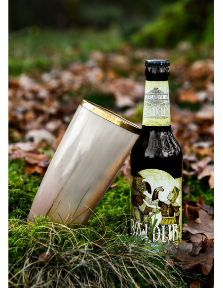 Vidro de chifre medieval com borda de...