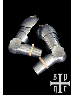 Braços de aço medievais góticos, século XVI