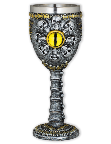 Taça ornamental com caveiras da morte...