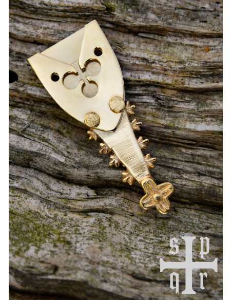 Placa de trevo de latão para cinto...