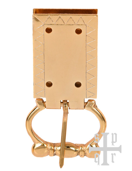 Fivela de cinto medieval gravada em...