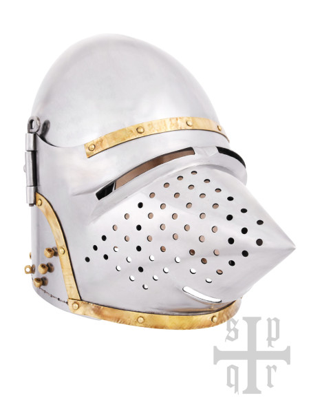 Bacia de bico medieval com viseira...