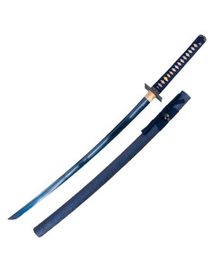 Katana práticas básicas aço damasco azul
