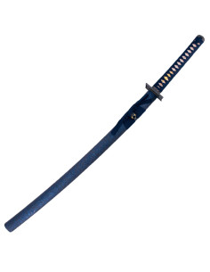 Katana práticas básicas aço damasco azul 2