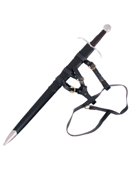 Espada medieval de uma mão com bainha...