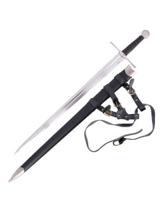 Espada medieval de mão e meia com bainha e cinto (Cat. C)