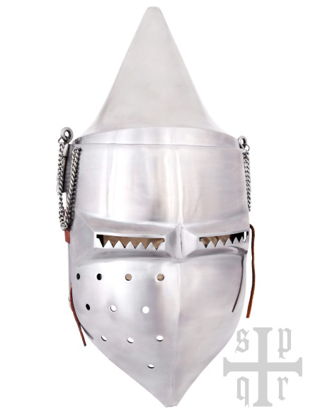 Bacia medieval com viseira do século XIV