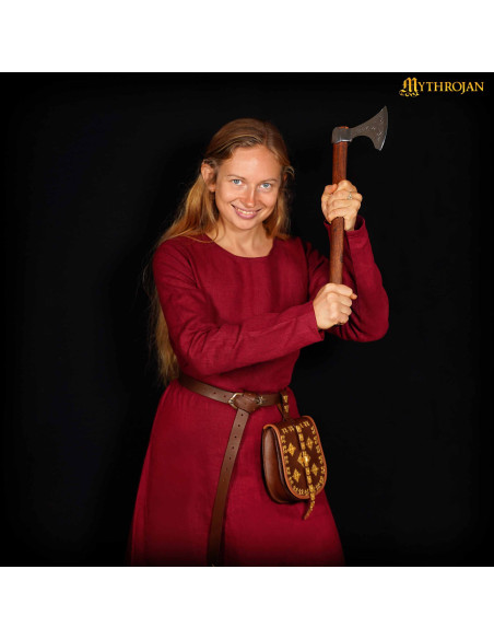 Vestido Viking de linho feminino...
