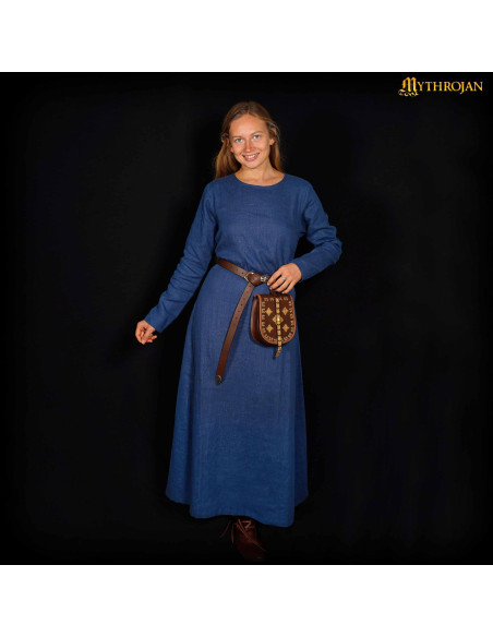 Vestido Viking de linho feminino...