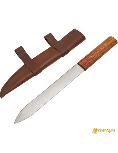 Faca nórdica Viking Seax com bainha marrom (45,7 cm.)