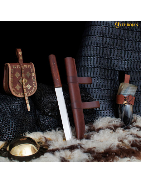 Faca nórdica Viking Seax com bainha...