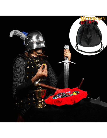 Saco de dados medieval com cordão,...