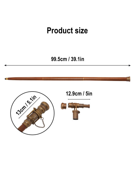 Bengala modelo Steampunk com luneta...