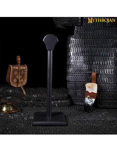 Suporte de madeira para pendurar capacetes, preto