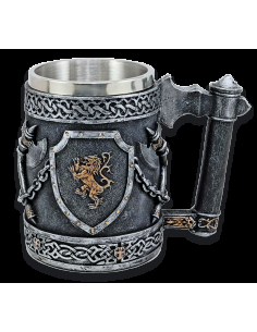 Escudo de leão desenfreado de caneca medieval