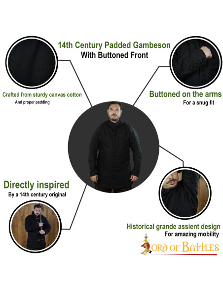 Gambeson medieval acolchoado tipo 6...
