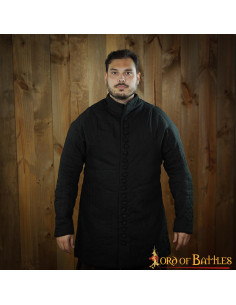 Gambeson medieval acolchoado tipo 6 com frente abotoada
